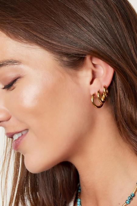 Ensemble de 3 boucles d'oreilles créoles 2