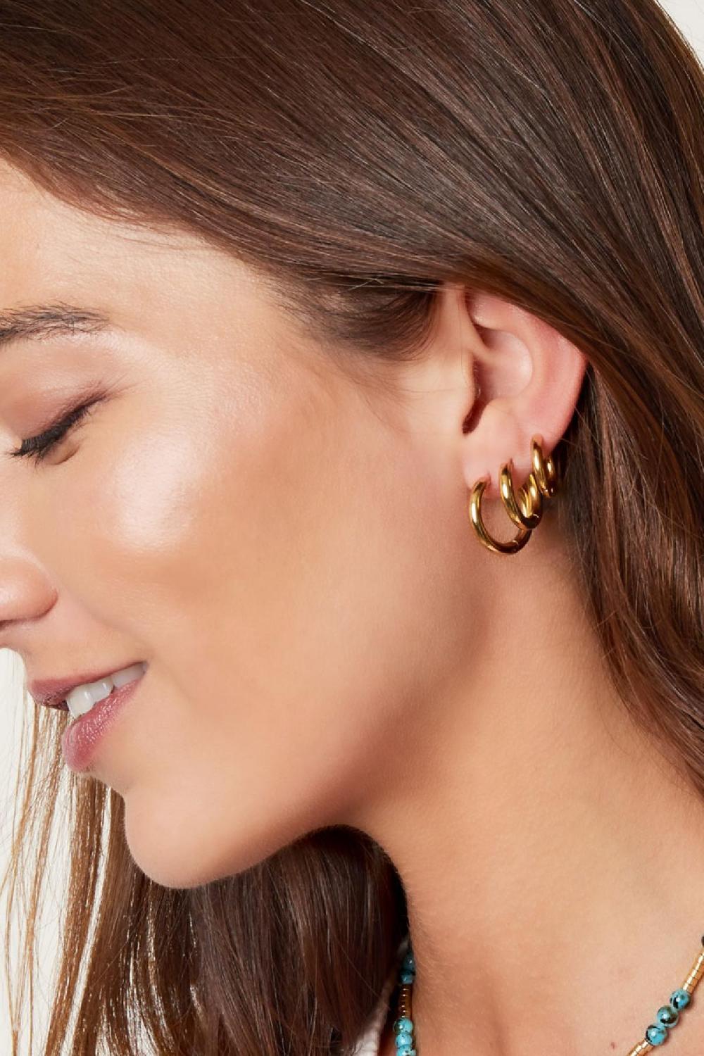 Ensemble De 3 Boucles D'Oreilles Créoles h5Image2