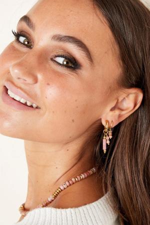 Boucles D'oreilles Trois Pierres Noir Acier Inoxydable h5 Image2