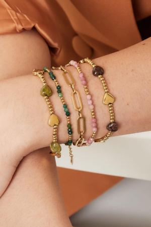 Bracelet Perlé Avec Coeurs Violet Stone h5 Image2
