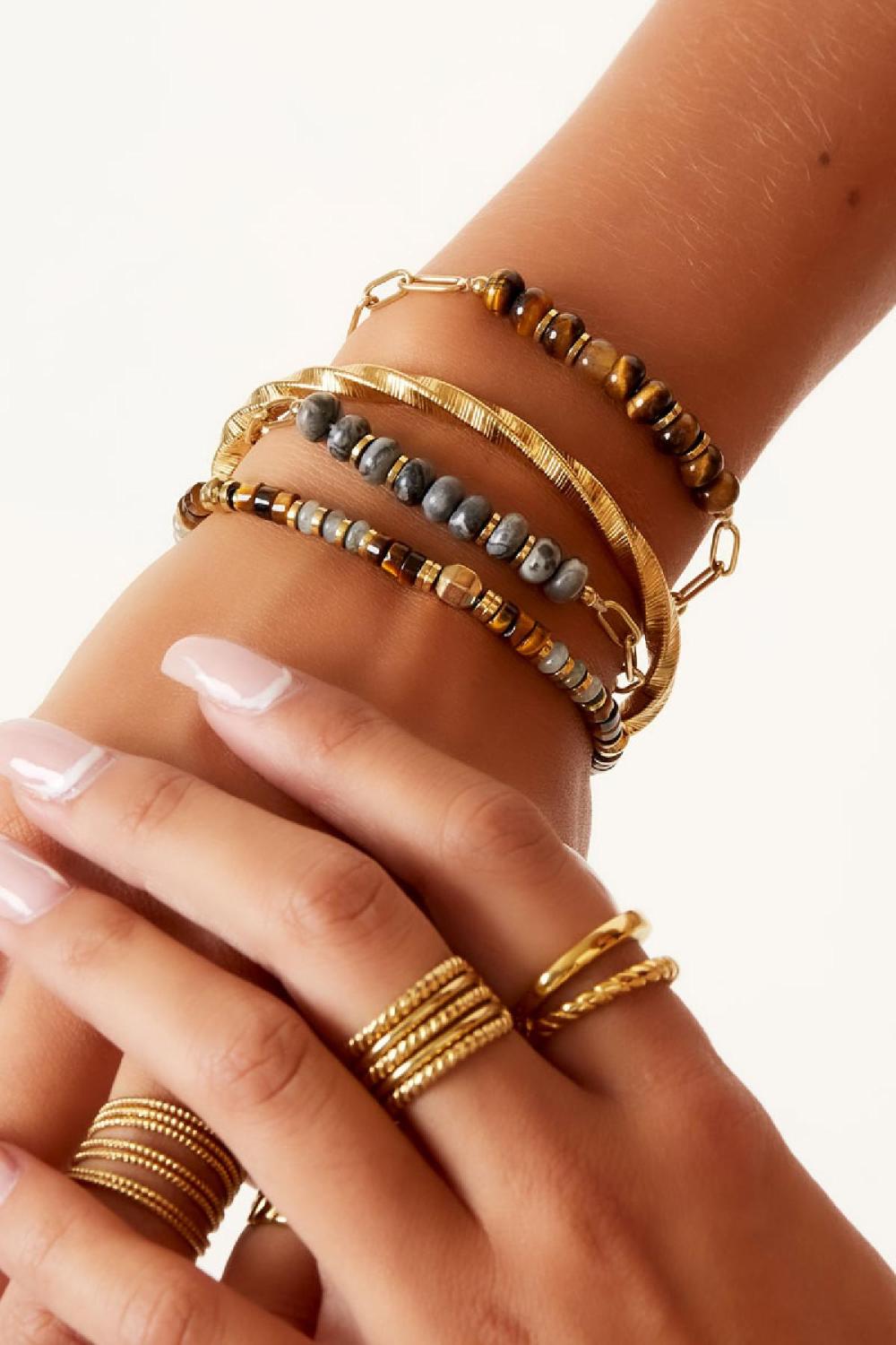 Gros Bracelet Avec Des Pierres Vert Stone Image2