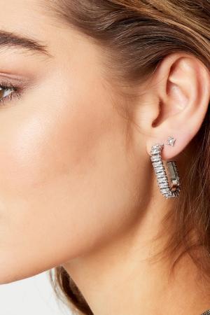 Boucles D'oreilles Zircons Parti Acier Inoxydable h5 Image3