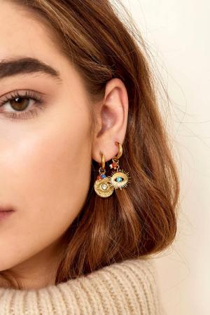 Boucles D'oreilles Oeil Avec Perles Acier Inoxydable h5 Image3