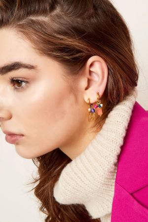 Boucles D'oreilles Avec Breloque Serpent Et Perles Acier Inoxydable h5 Image2