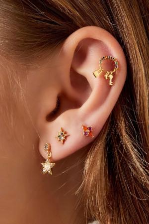 Piercing Petite Fleur - Collection Sparkle Couleur Orange & Couleur Or Cuivré h5 Image4