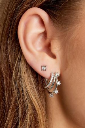 Clous D'oreilles Étoile Avec Strass Acier Inoxydable h5 Image3
