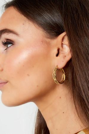 Boucles D'oreilles Aspect Coquillage Acier Inoxydable h5 Image3