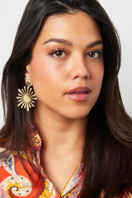 Boucles d'oreilles fleurs en acier inoxydable 2