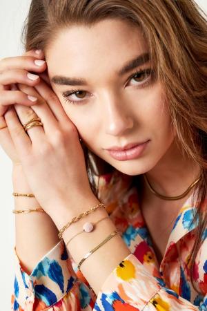 Bracelet Lien Subtil Couleur Or Acier Inoxydable h5 Image2