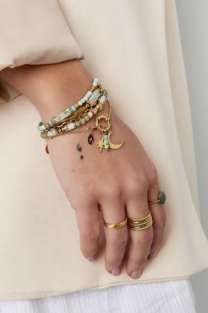 Bracelet Perles Joyeuses - Collection Pierres Naturelles Couleur Or Blanc Stone h5 Image2
