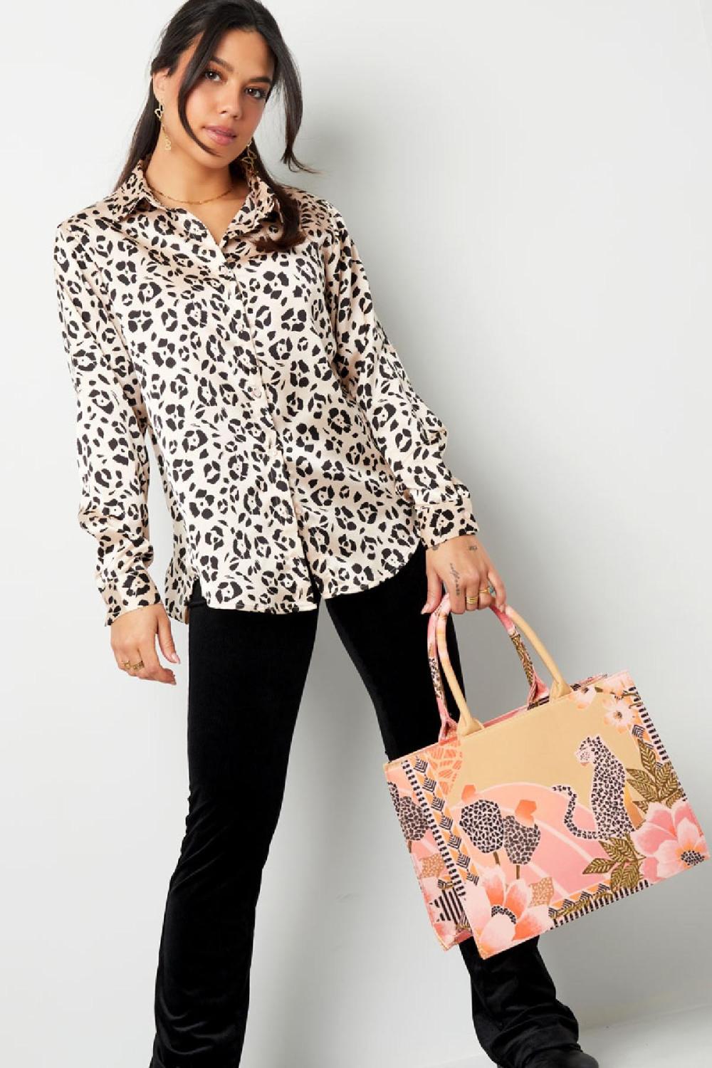 Shopper Léopard Avec Fleur Medium Multicouleur Polyester Image2