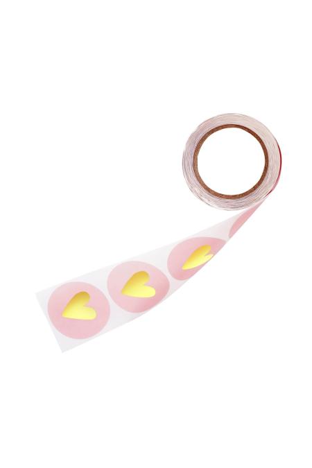 Autocollants Coeur Doré Rose Paper