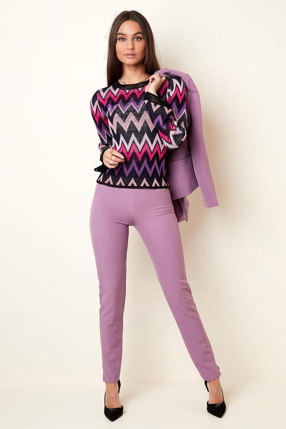 Leggings Femme En Polyester Coupe Slim Haute Élasticité Image4