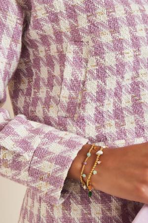 Jacket Pied De Poule Print Violet S h5 Image7