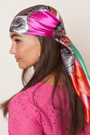 Écharpe D'été Colorée Fuchsia Polyester h5 Image3