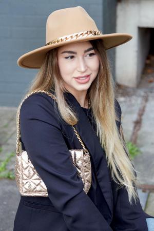 Chapeau Fedora Avec Chaîne Vert Polyester h5 Image4