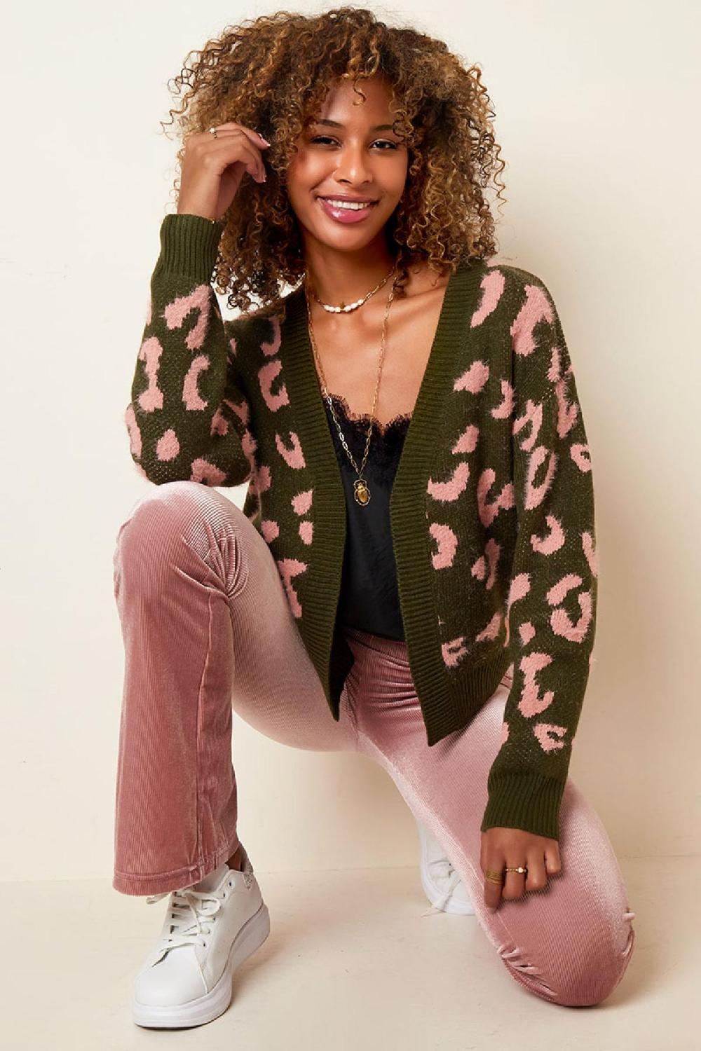 Cardigan Léopard Fuchsia S/M h5Image6
