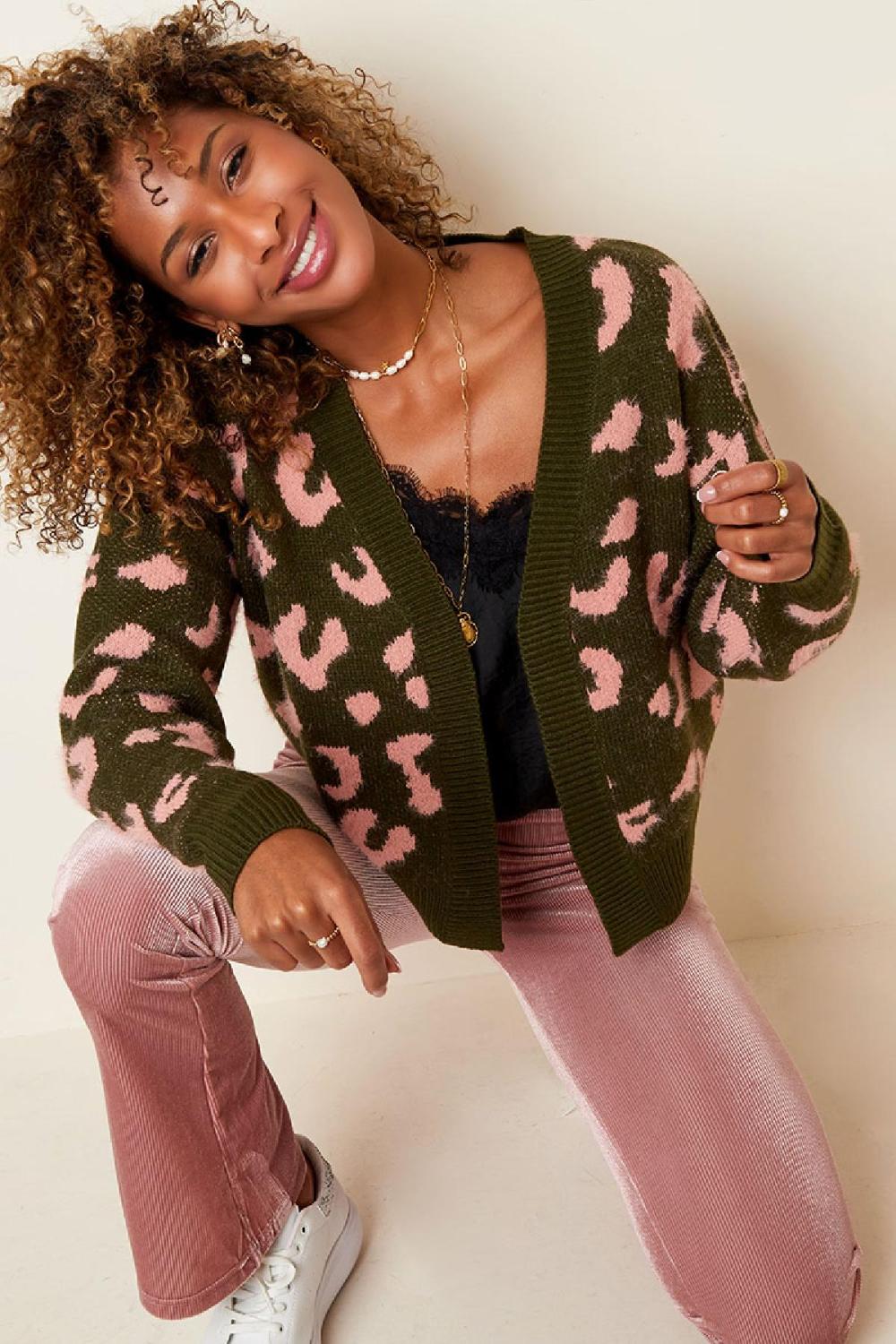 Cardigan Léopard Fuchsia S/M h5Image2