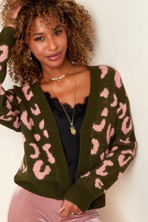 Cardigan Léopard Fuchsia S/M h5 Image5