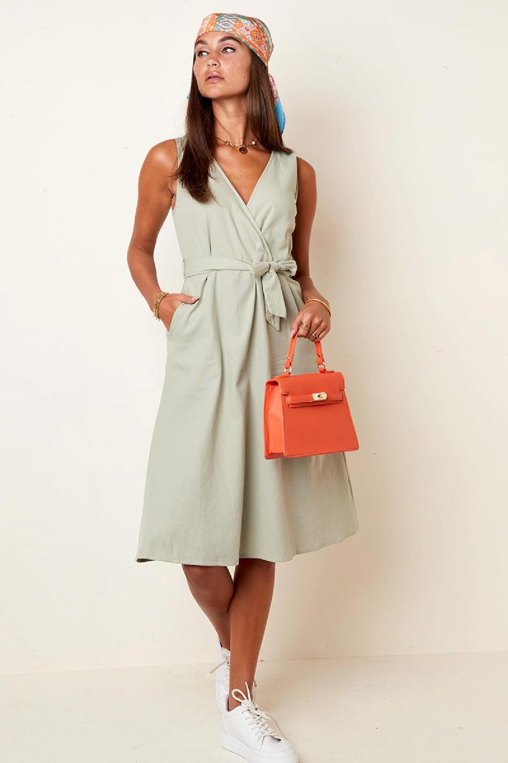 Robe En Coton Avec Poches Blanc Cassé S Image7