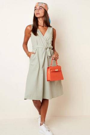 Robe En Coton Avec Poches Blanc Cassé S h5 Image7
