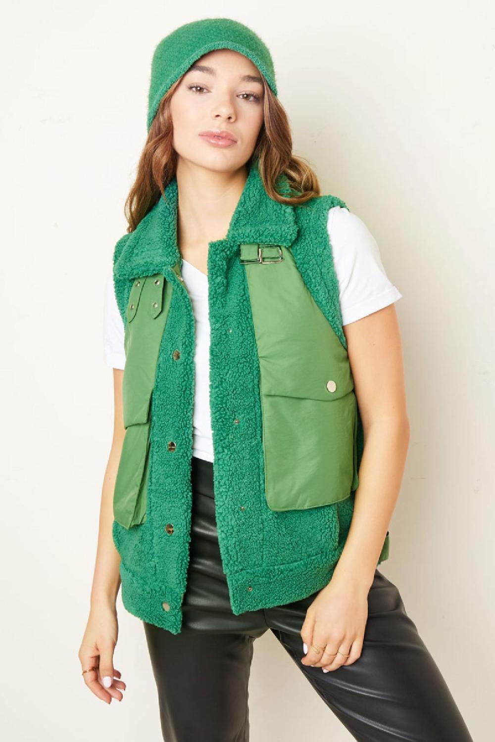 Body Warmer En Peluche Vert S Image2