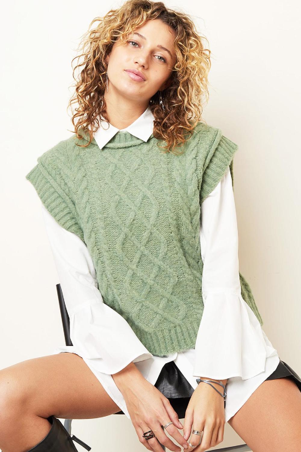Spencer Woven Pattern Menthe Taille Unique Image2