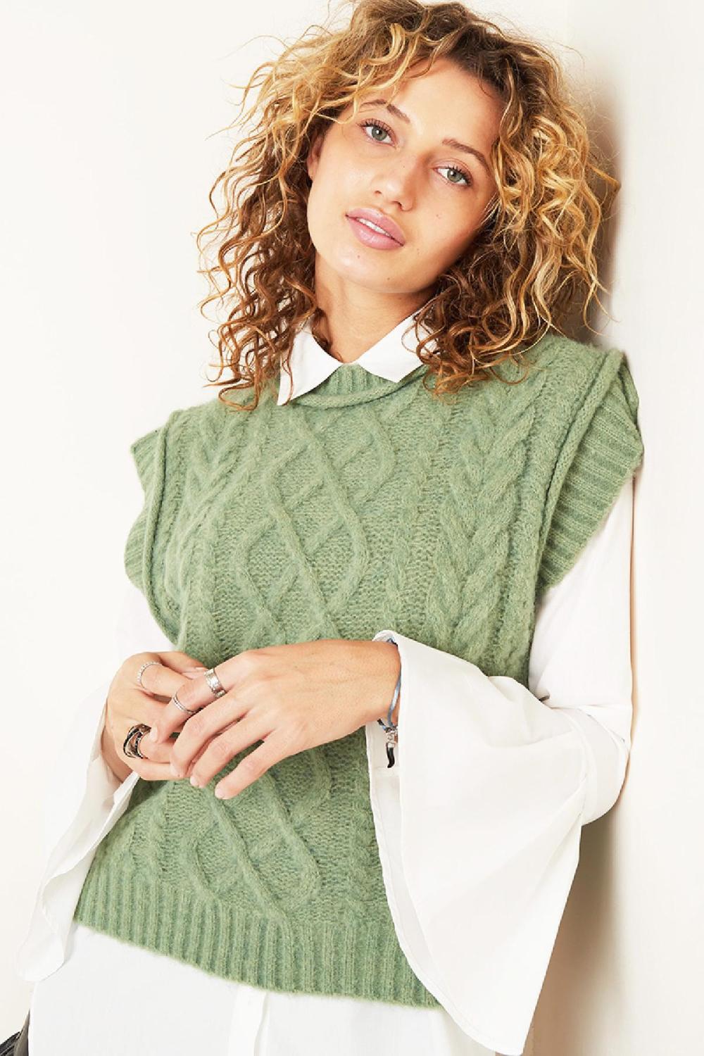 Spencer Woven Pattern Menthe Taille Unique Image3