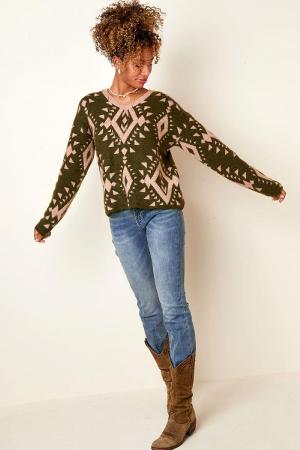 Pull Imprimé Tribal Noir & Beige S/M h5 Image4