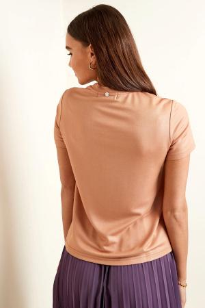 T-Shirt Femme En Rayonne Style Décontracté Détail De Couture Avant h5 Image6