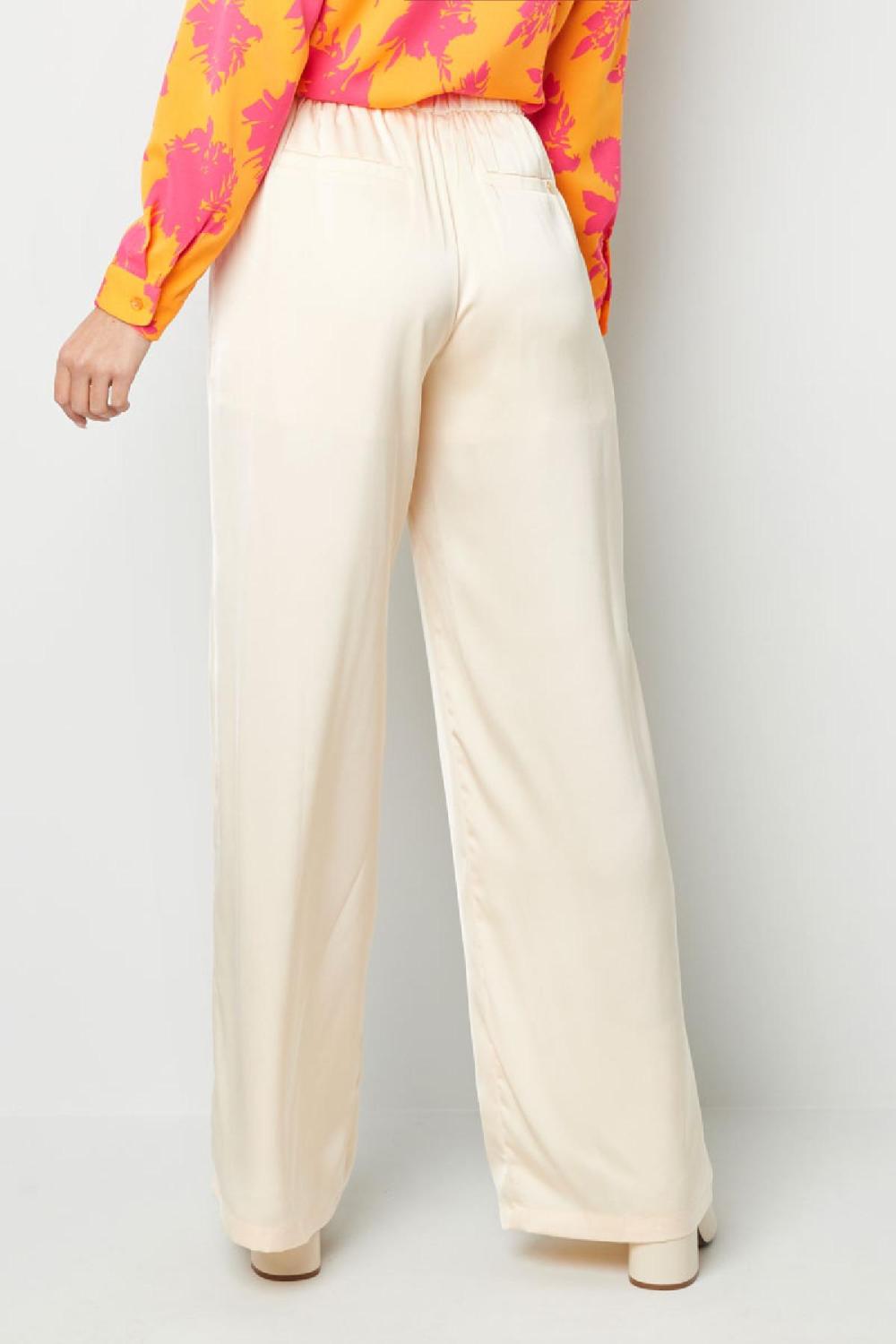 Pantalon Tissu Brillant Crème S h5Image6