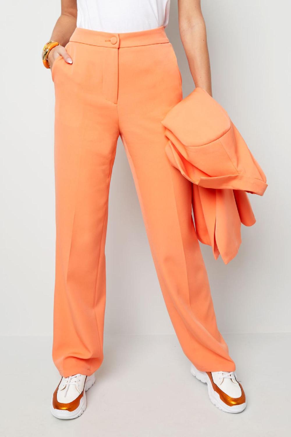 Pantalon Basique Uni Rose Saumon S h5Image2