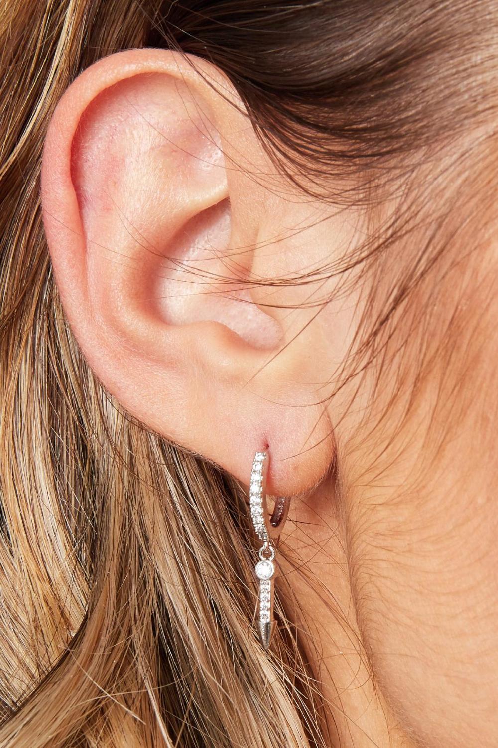 Earrings Arrow Rhinestones Argenté Cuivré Image3