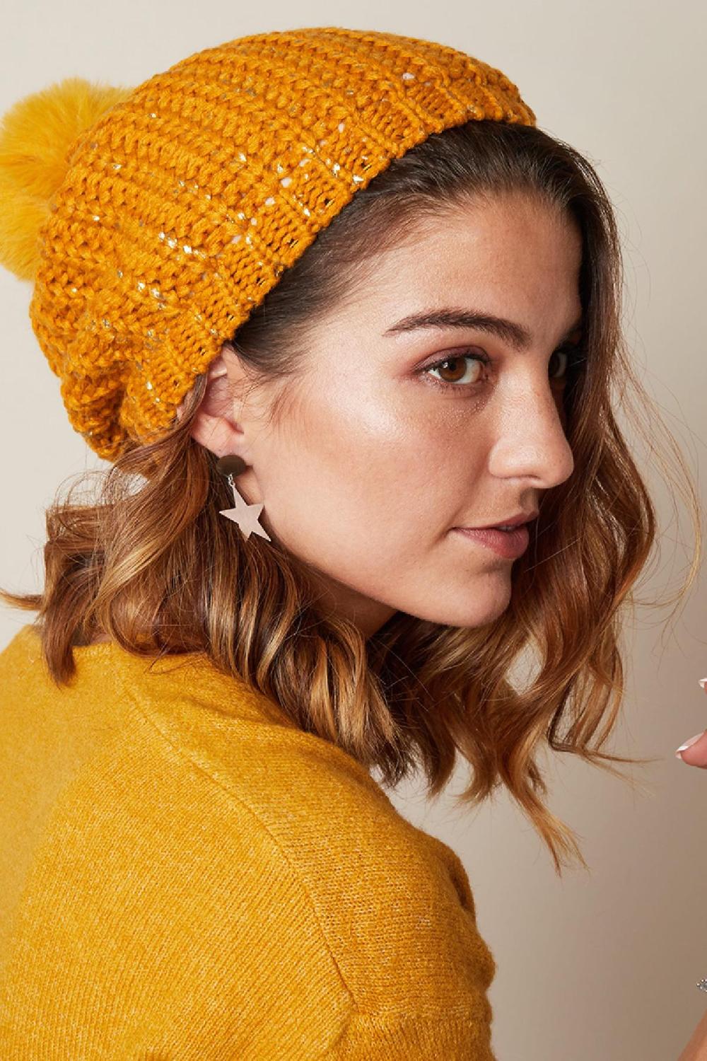 Beanie Winter Shimmer Gris Acrylique Image2