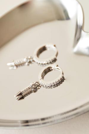 Earrings Arrow Rhinestones Argenté Cuivré h5 Image2