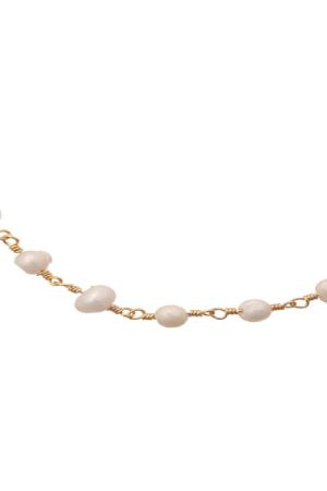 Collier Chain Of Perles Couleur Or Plaqué Or h5 Image4