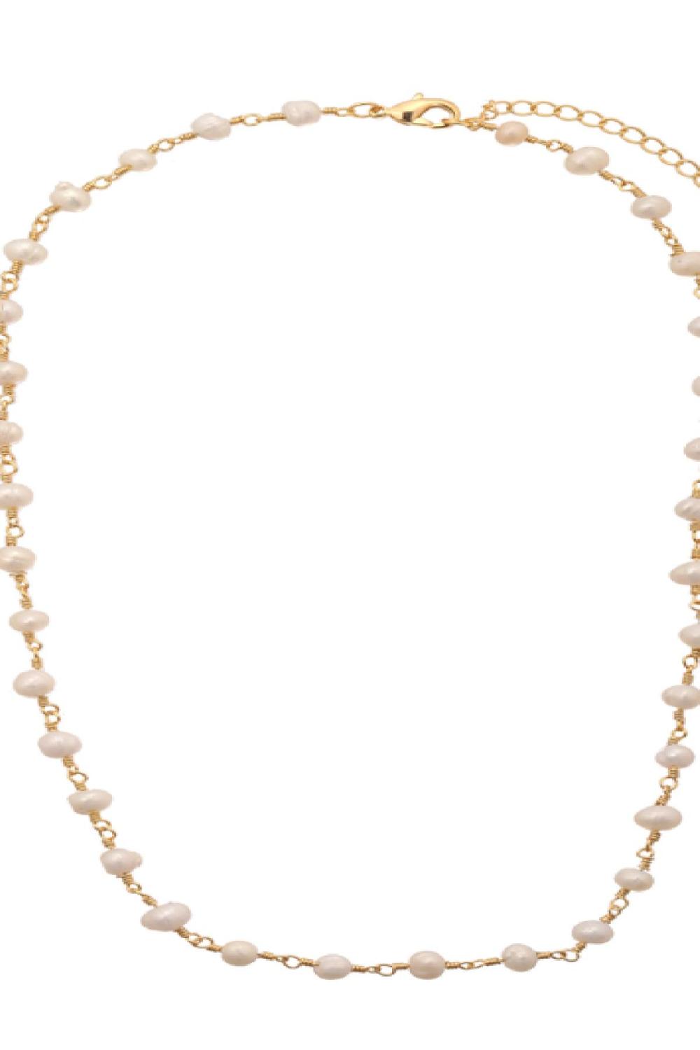 Collier Chain Of Perles Couleur Or Plaqué Or h5Image5