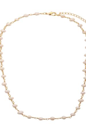 Collier Chain Of Perles Couleur Or Plaqué Or h5 Image5